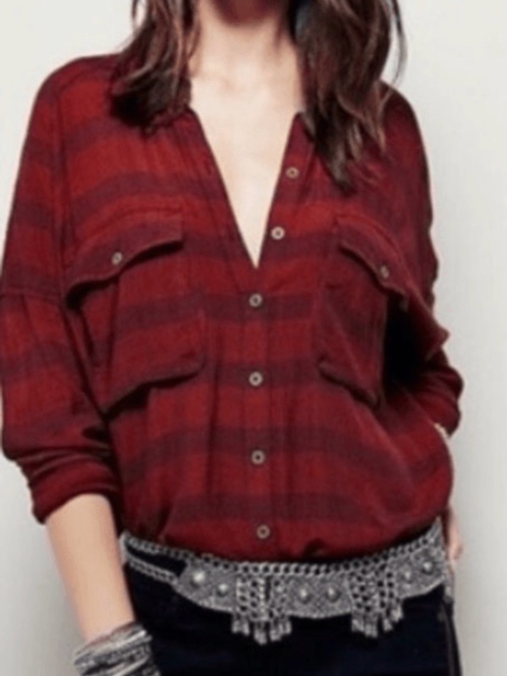 ✨ Free People "Fawn Over You" Striped Button Down Shirt ✨